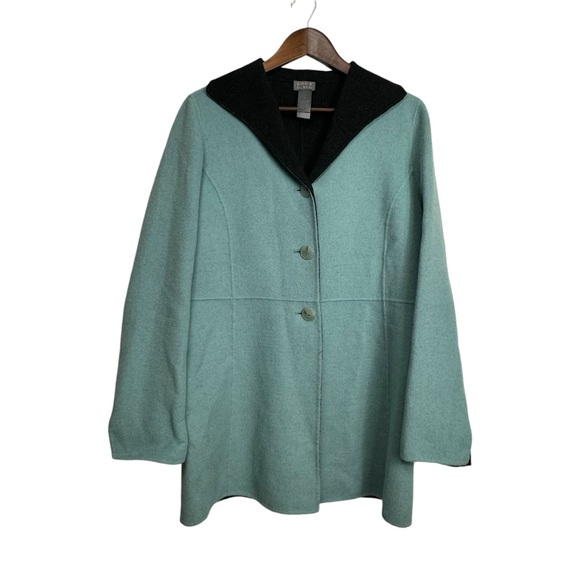 Sigrid Olsen reversible gray blue wool angora jacket coat - Picture 3 of 10